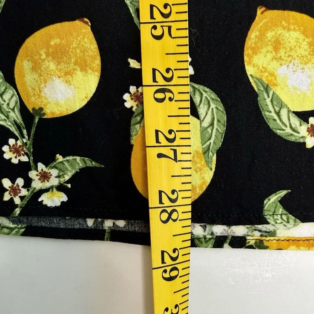 DIVIDED by H&M - Midi Skirt Women's Size 8 - Black Yellow Lemons Design Classic